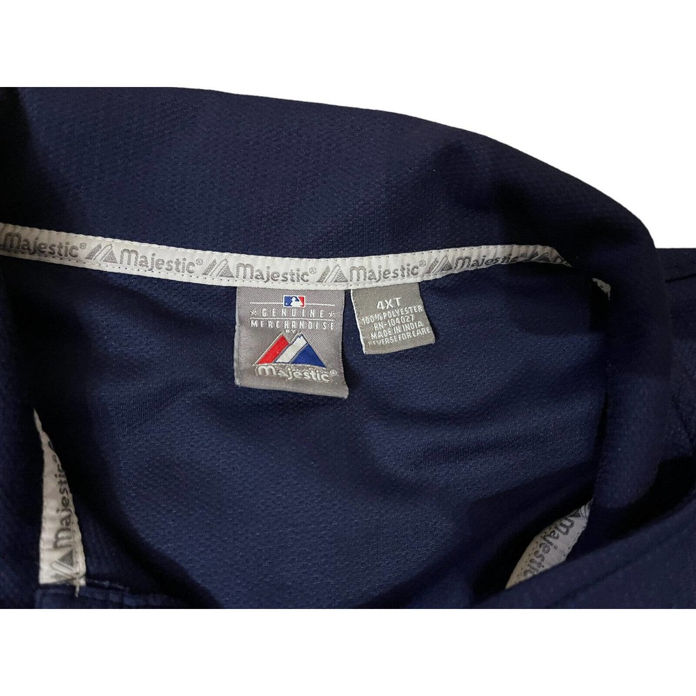 Cleveland Indians Polo Shirt Men's 4XT Blue Golf Chief Wahoo Indians Majestic - Picture 3 of 7